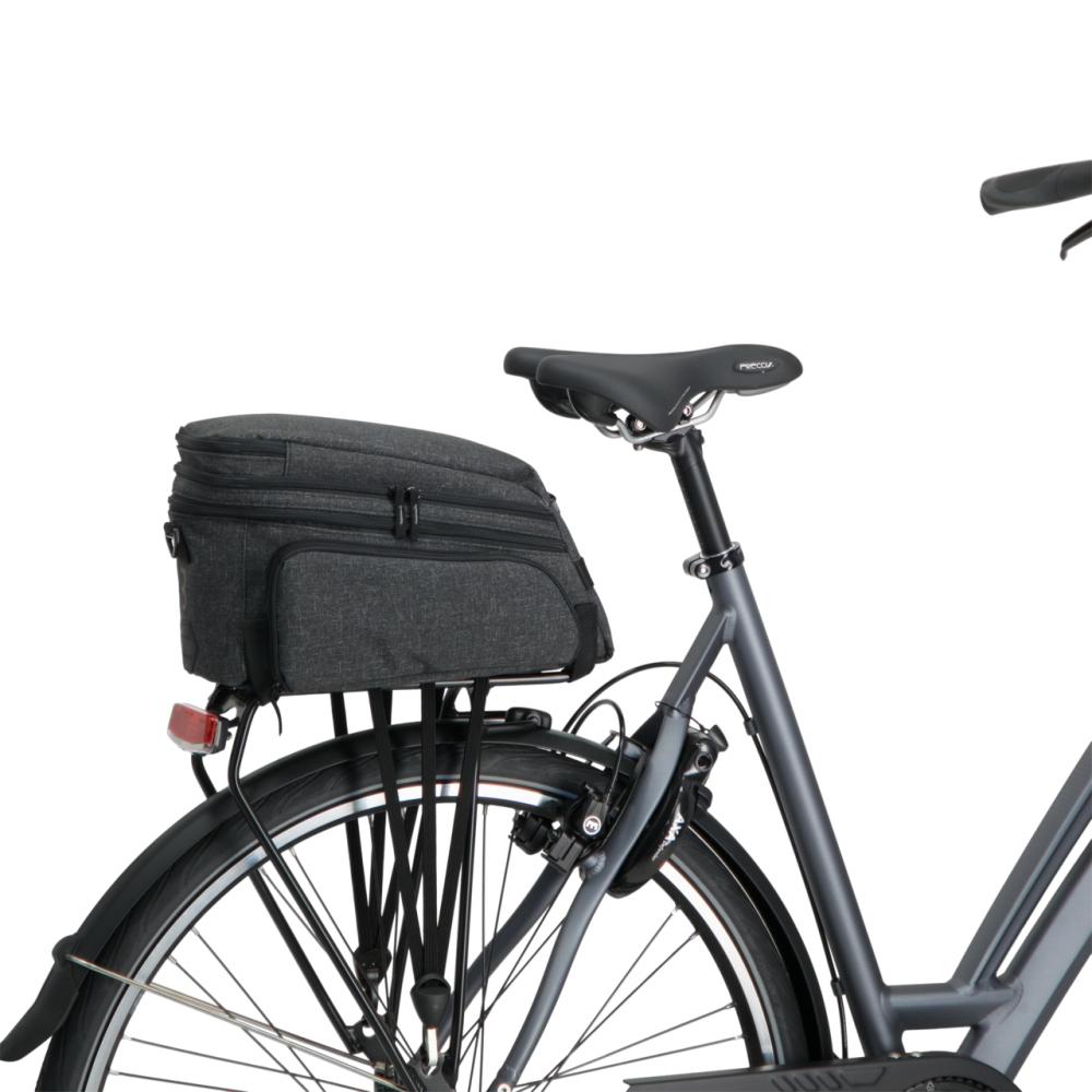 BBB Cycling Gepäckträgertasche CarrierPack Grau Mischung 6,5+5 L - flexible Stauraumerweiterung