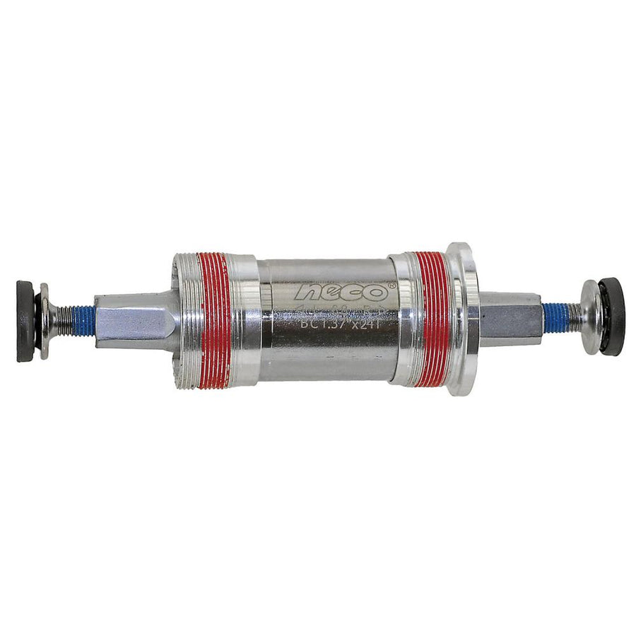 Neco Innenlager Axle LS 110,5 mm - JIS-Vierkant, BSA-Gewinde 68 mm, CrMo-Hohlachse, Aluminium-Schalen, Industriekugellager, silber
