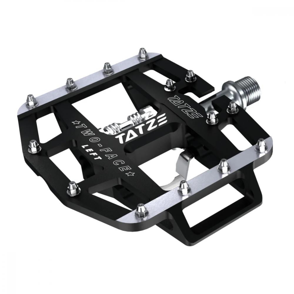Tatze Two-Face MTB Hybrid Pedale  Robuste Kombipedale mit 14 austauschbaren Pins, Cr-Mo-Achse, CNC-gefrästem Aluminiumkörper, ideal für MTB und Trail-Einsätze