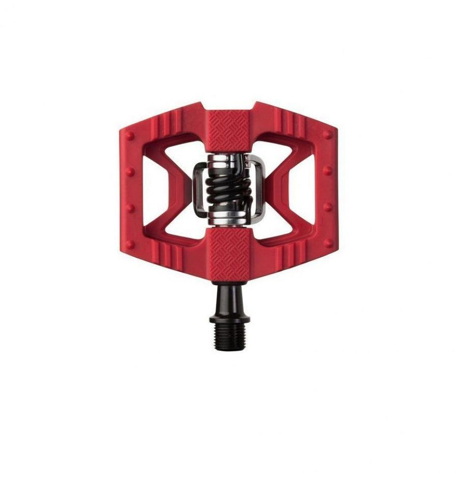 Crankbrothers Double Shot 1 Hybrid-Pedal in Rot-Schwarz.