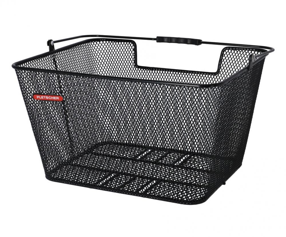 Pletscher Fahrrad-Hinterradkorb schwarz 40x31x22cm, feinmaschig, ohne Befestigungsplatte, max. Traglast 8 kg, ideal für Einkäufe & Alltag