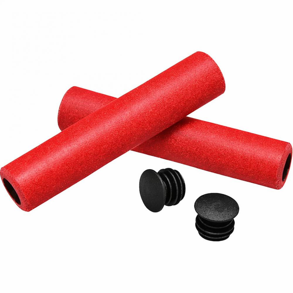 Merida Lenkergriff TEAM CC Silikon 130 mm Rot - leichter Komfort-Griff für mehr Kontrolle
