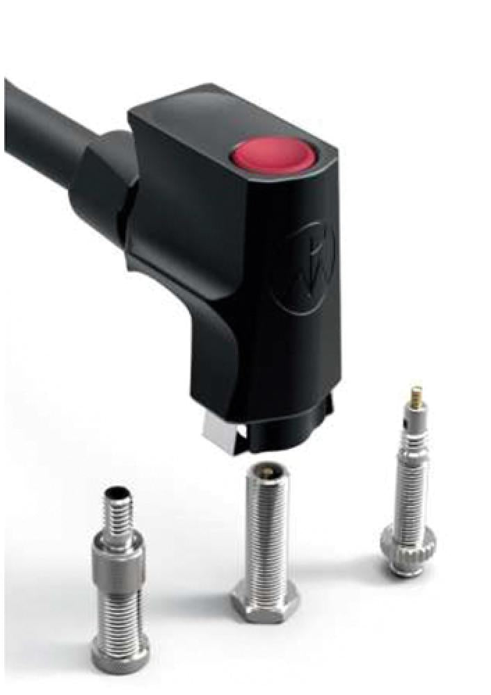 Mijnen Pieper Standpumpe Kunststoff für AV/DV/SV Ventile - Fahrradpumpe schwarz - Pumpenkopf