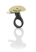 XLC Miniklingel DD-M21 Ø 47mm, goldfarbene Fahrradklingel mit schwarzem Halter für den Lenker.