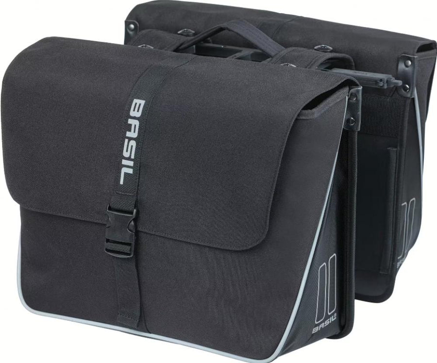Basil Forte Doppeltasche 55 Liter schwarz - MIK System, wasserabweisend, stabile Trägerplatten