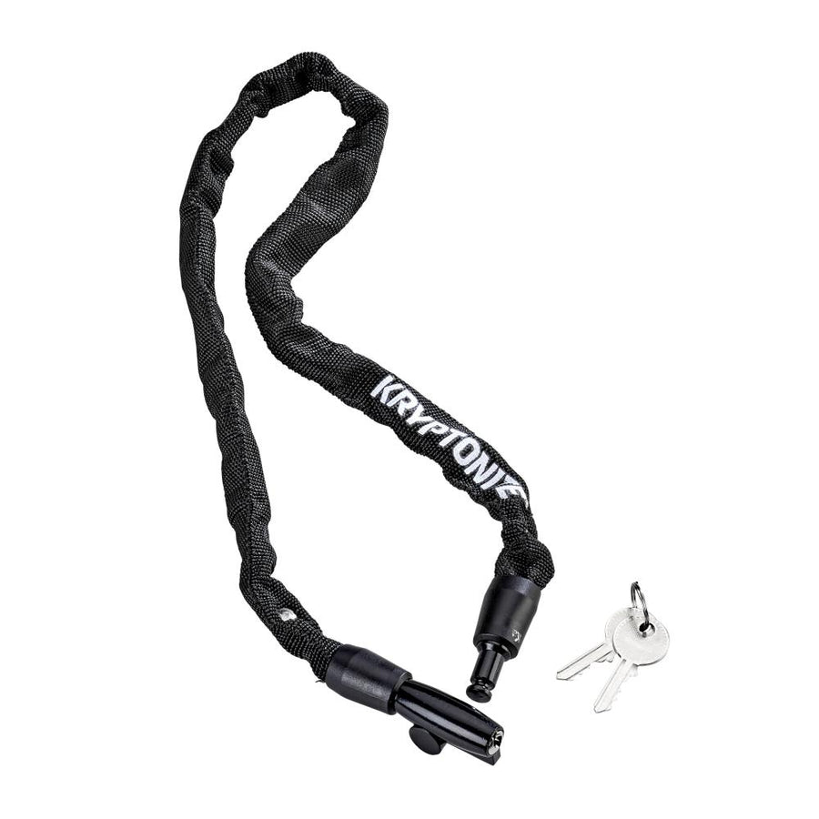 Schwarzes Kryptonite Keeper 465 Kettenschloss (65cm, 4mm Stahl) mit wetterfestem Überzug und 2 Schlüsseln.