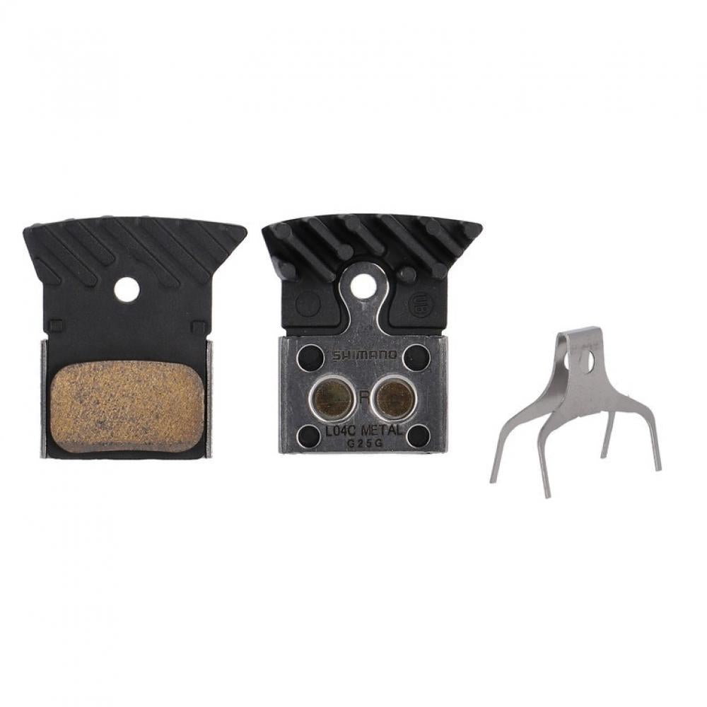 SHIMANO L04C-MF Sinter Metallträger Scheibenbremsbeläge und Federclip für Fahrradbremsen.