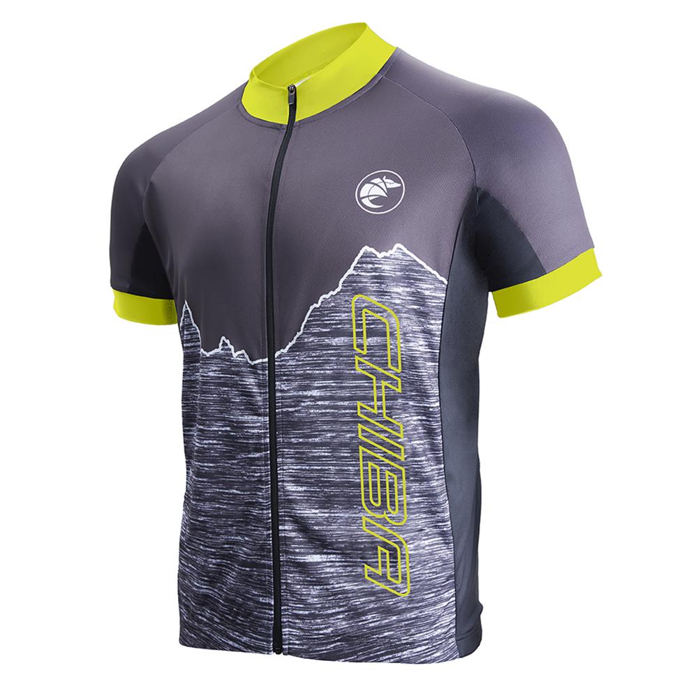CHIBA Watzmann Shirt Herren - Radtrikot L schwarz/neongelb, atmungsaktiv, RV, Rückentaschen