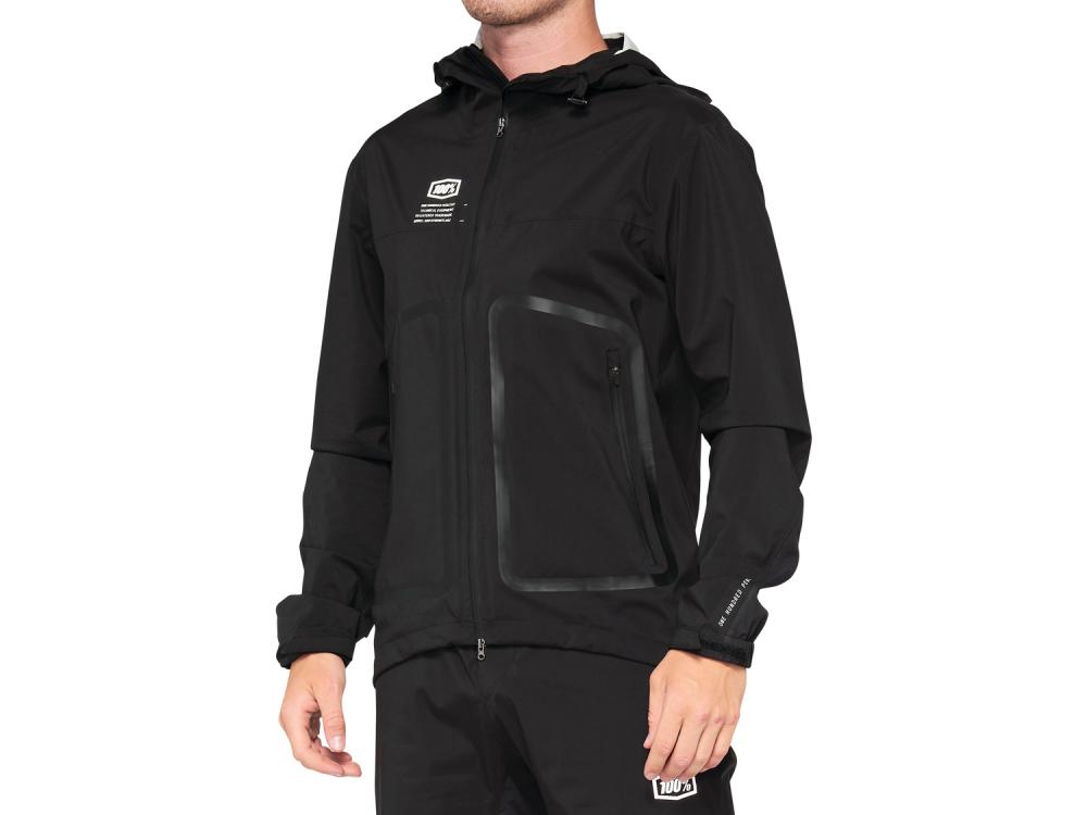 100% Hydromatic Jacket S black - leichte, wasserdichte Bike-Regenjacke