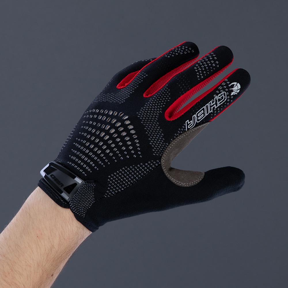 CHIBA Gel Performer - Radhandschuhe kurzfinger, schwarz/rot, Größe M
