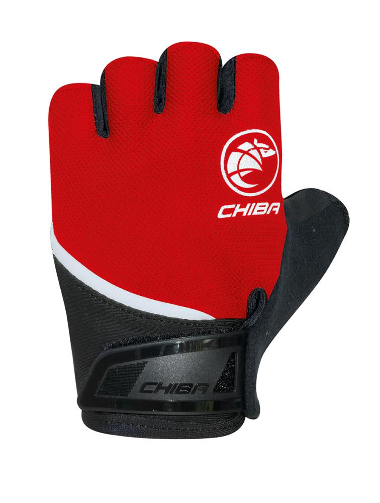 CHIBA Youth - Radhandschuhe kurz, S, rot, atmungsaktiv, gepolstert