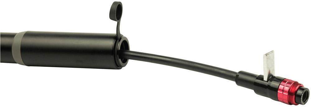 SILCA Gravelero Minipumpe  35 % mehr Volumen pro Hub, ausziehbarer Schlauch, kompatibel mit Presta- und Schrader-Ventilen, max. 5,5 bar, inkl. Halterung
