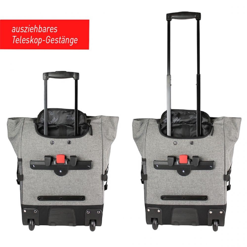 Haberland Fahrrad-Trolley anthrazit/schwarz petrol - komfortabler Transport am Rad und zu Fuß