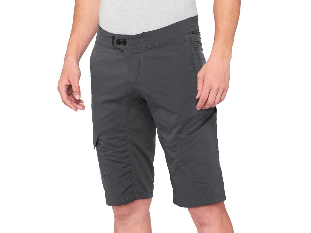 100% Ridecamp Short 36" charcoal - leichte All-Mountain MTB-Short mit hoher Bewegungsfreiheit