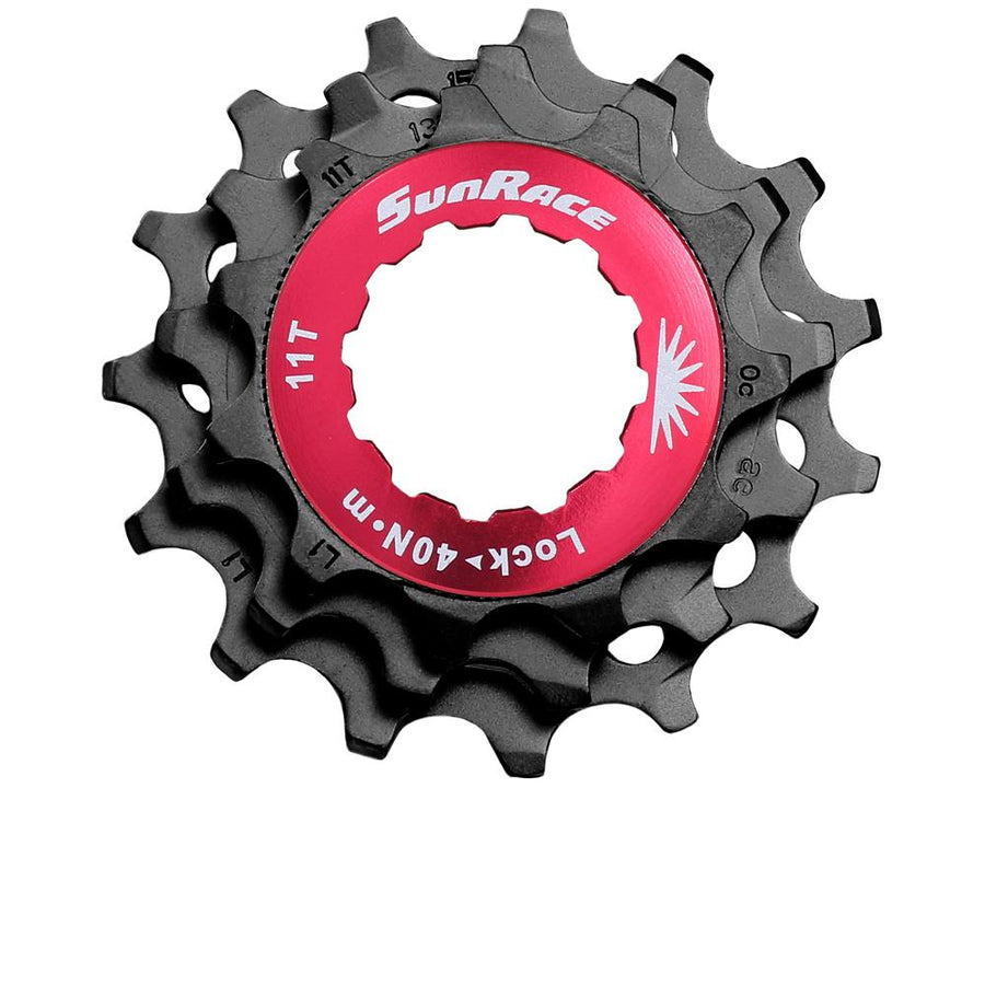 SunRace 10s Ersatzritzel 11-13-15Z schwarz mit rotem Lockring.