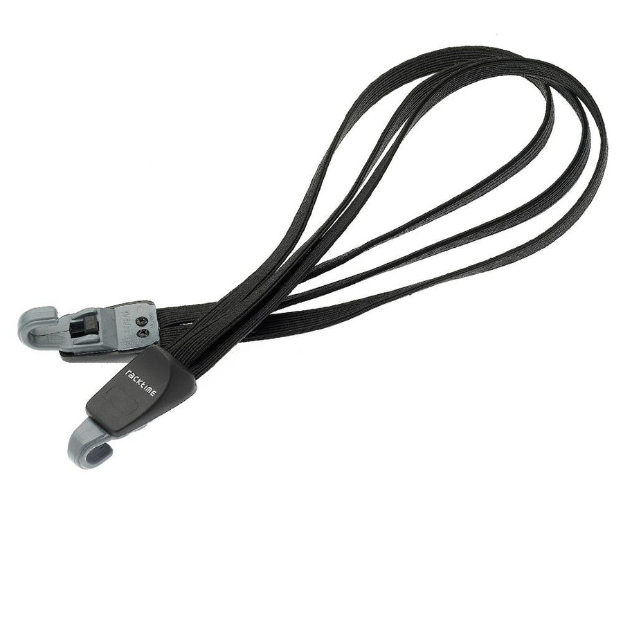 Racktime Bind-it Spanngurt 3-fach, 60 cm/300 mm dehnbar, 2 Haken Ø14 mm, schwarz - Lade-Sicherung für Racktime Hinterradträger
