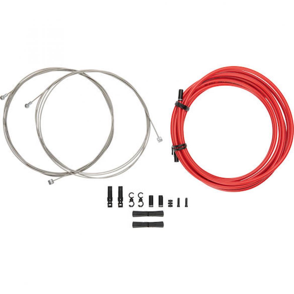 Jagwire Universal Sport XL Bremszugset Rot - Extra lange Außenhüllen für MTB & Rennrad