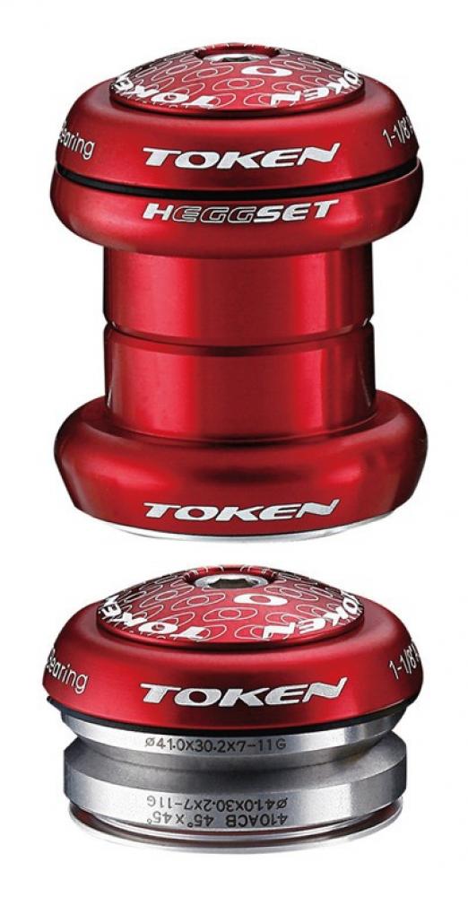 TOKEN Steuersatz hEGGset AHead 2in1 1 1/8" rot (34/41mm)