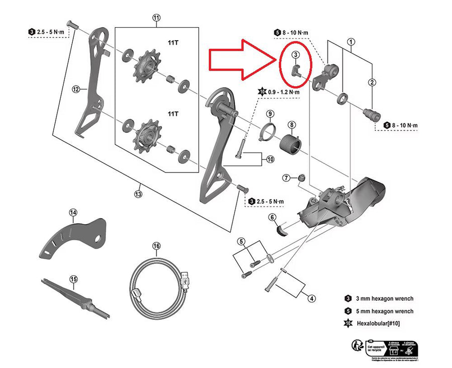 SHIMANO Kabelführung RD-R9250 - Ersatzteil für Dura-Ace 12-fach Schaltwerk, 1 g