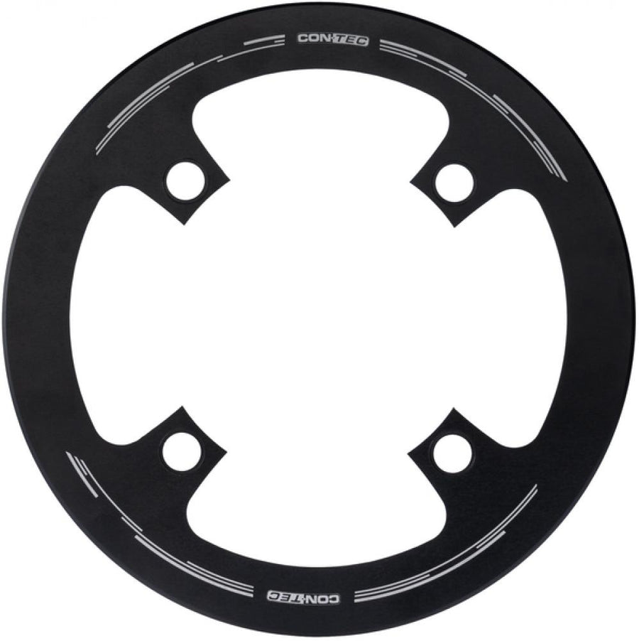 CONTEC Kettenschutzscheibe "C.Guard"nSB-verpackt, 104mm Lochkreis, passend für 4-Arm Aufnahme, schwarznMontage über Kettenblattschrauben, Aluminium, u.a. passend für CONTEC Kettenblätter C.Drive, 44-48 Zähne, Ø 210mm