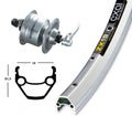Bike-Parts Laufrad Vorderrad 26x1.75 Nabendynamo DH-3N72 silber Schnellspanner 36-Loch Exal ZX 19 silber Nirosta-Speichen