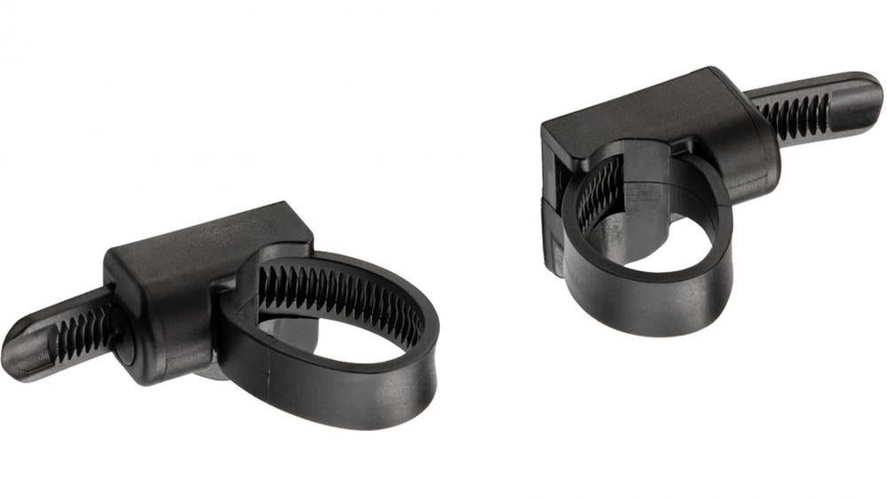 Trelock Universal-Rahmenschlosshalter ZR 20 schwarz Kunststoff, zwei verstellbare Halterungen für Fahrradschlösser.