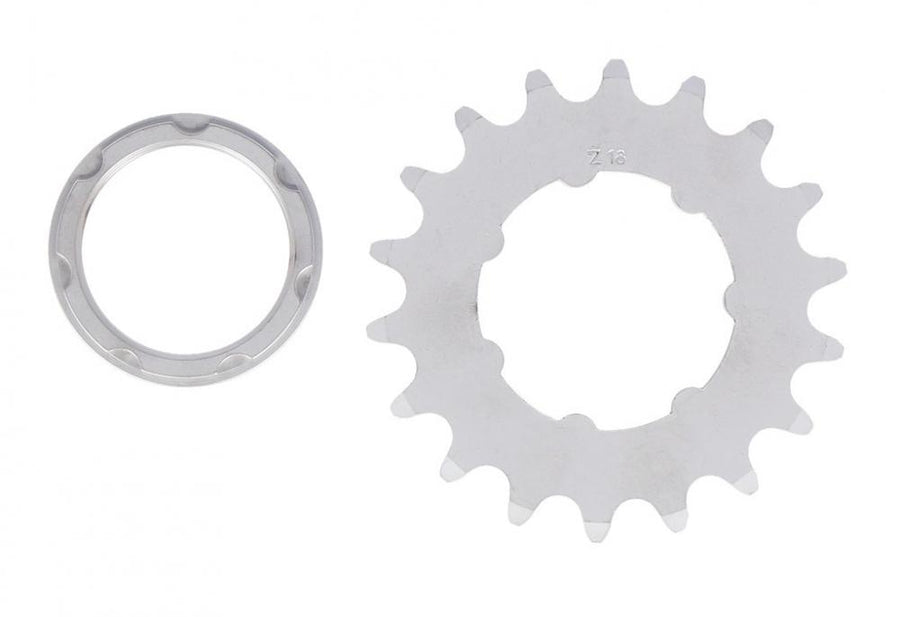 XLC Single Speed Ritzel 1/8", 18 Zähne, matt verchromt, mit Träger.