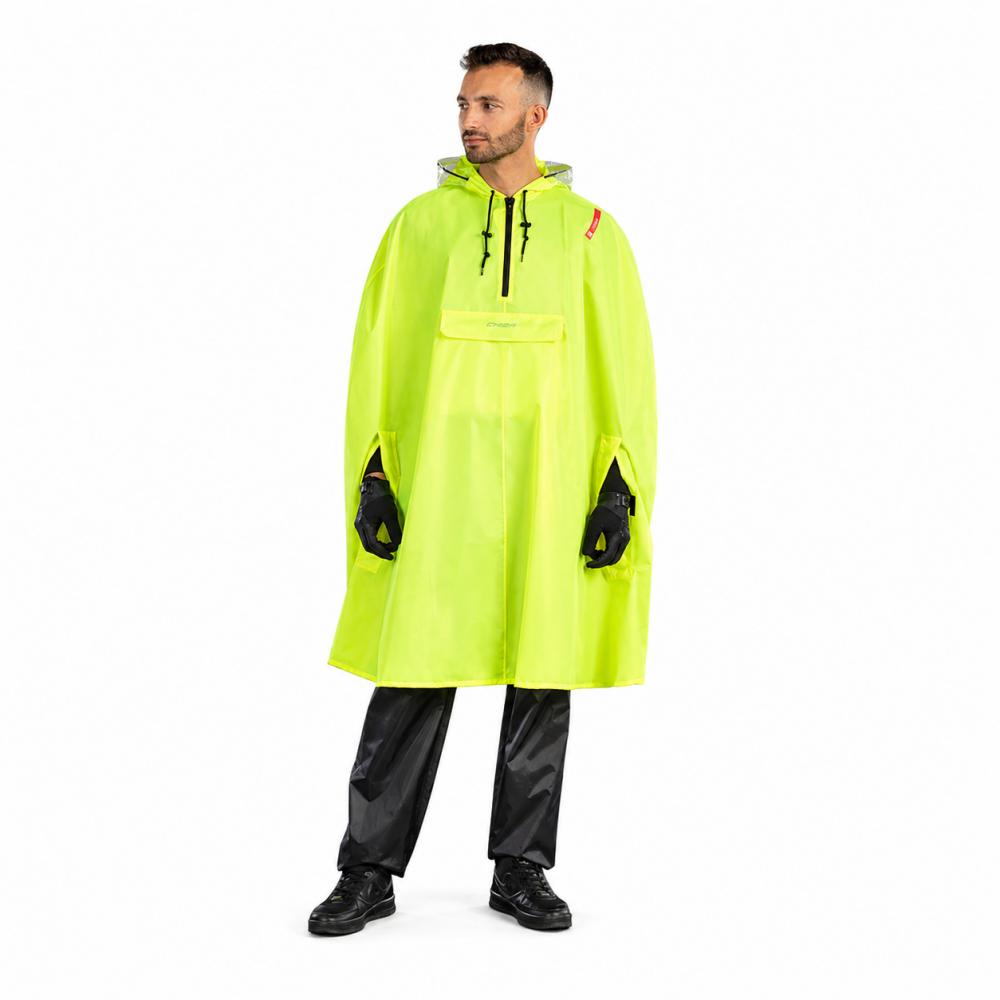 CHIBA Regenponcho - neongelb, XL/XXL, wasserdicht & winddicht