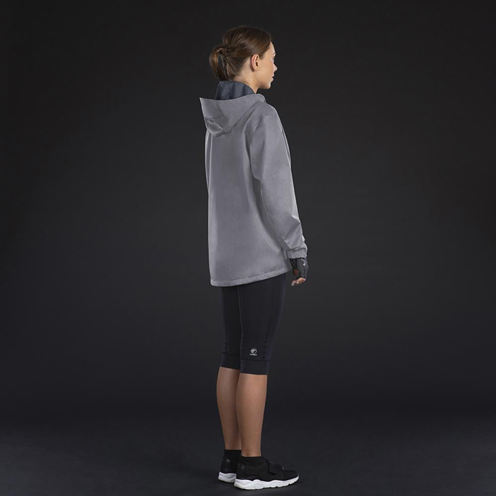 CHIBA Rainjacket Damen - wasserdicht, winddicht, atmungsaktiv, hellgrau, Gr. L