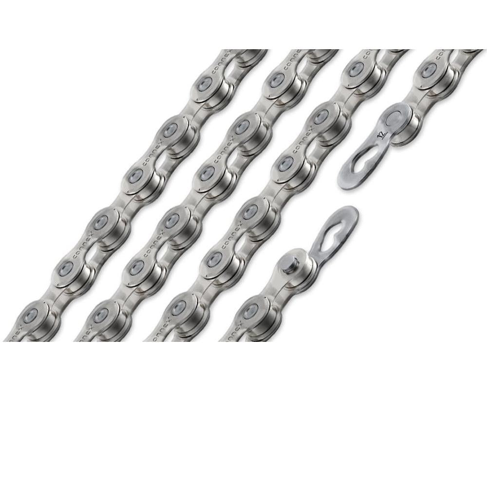 Connex 12WAX Fahrradkette 12-fach 118 Glieder 1/2 x 11/128 Zoll Silber - Gewachste Schaltperformance