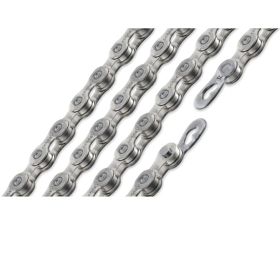 Connex 12WAX Fahrradkette 12-fach 118 Glieder 1/2 x 11/128 Zoll Silber - Gewachste Schaltperformance