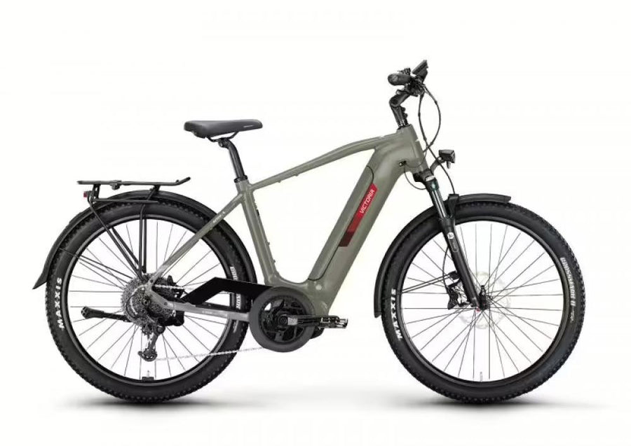 VICTORIA Elektro-SUV "Avyon 6" (#1), Diamant, 27,5", terra grey matt, 1x10-Gang SHIMANO "Deore", 53 cm / M