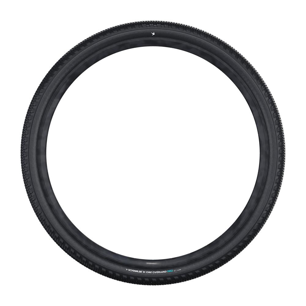 Schwalbe G-ONE OVERLAND PRO Evolution 40 schwarzer Gravel Faltreifen für Straße und Offroad.