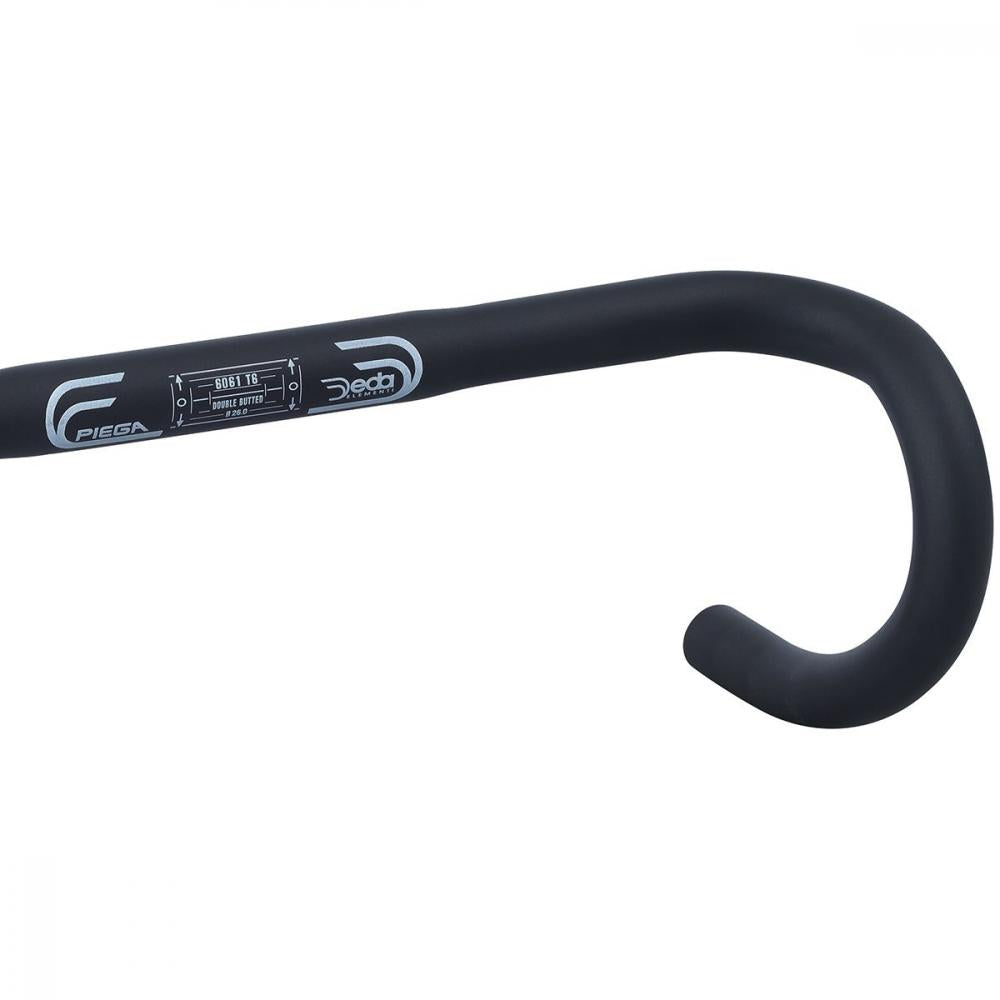 Deda Elementi Lenker Piega 44 Zentimeter schwarz matt - 26,0 Millimeter Klemmung, RHM Form, 6061 Aluminium, Reach 75 Millimeter, Drop 130 Millimeter