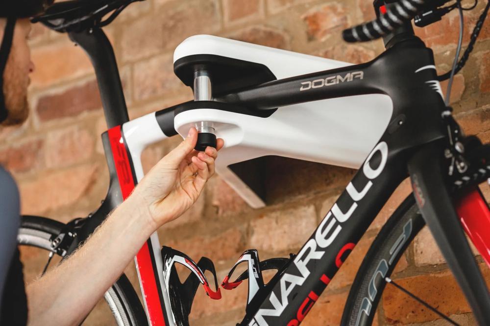Hiplok AIRLOK Fahrrad Wandhalterung Sicherheitshalter schwarz - gehärteter Stahlrahmen - integrierter 30 Millimeter Sperrbolzen - Sold Secure Diamond - Wandmontage Innen und Außen