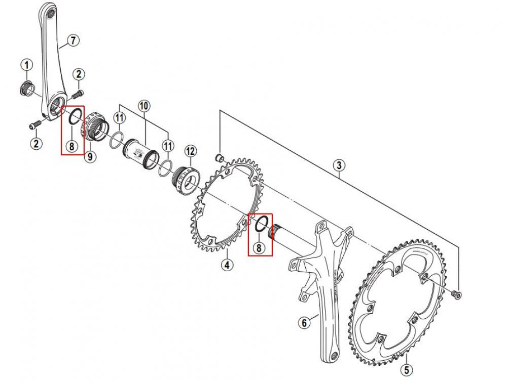 SHIMANO O-Ring FC-7800 O-Ring - Ersatzdichtung für FC-7800 Kurbelgarnitur
