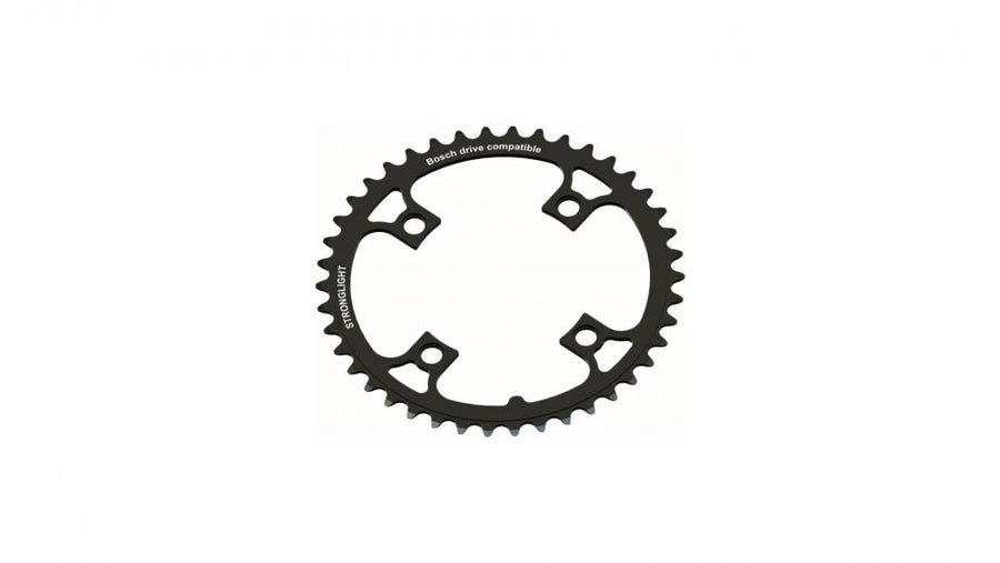 Stronglight Kettenblatt schwarz, 38 Zähne, 4 Arm, Bosch kompatibel, 9/10-fach Fahrrad-Antriebskomponente.