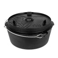 Petromax Feuertopf ft12 ohne Füße, 11,5 l Gusseisen, für 14-20 Personen, Deckel als Pfanne nutzbar, ideal für Outdoor-Kochen, gleichmäßige Hitzeverteilung, perfekt für Feuerstelle, Grill und Backofen