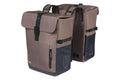 Basil Doppelpacktasche Move 30 Liter Braun - doppelte Fahrradtasche mit Universal-Bridge / MIK-Kompatibilität, wasserabweisendem recyceltem Polyester & Reflektoren