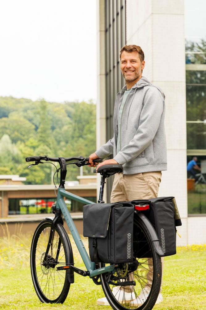 New Looxs Doppelpacktasche Tulum MIK Grey Green Grey - alltagstaugliche Fahrrad-Doppeltasche