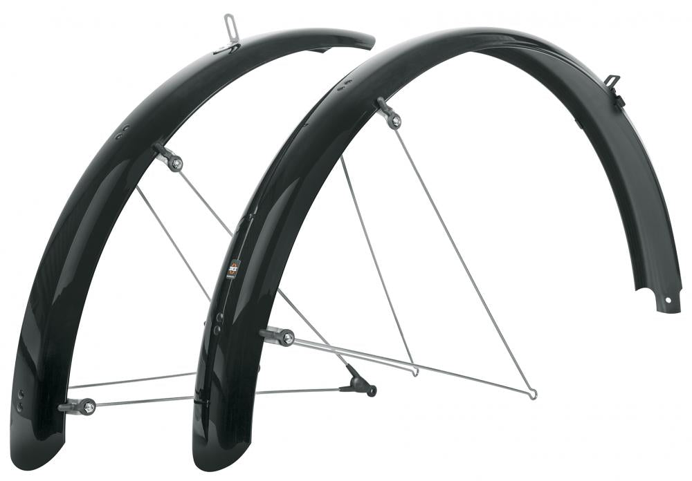Sks Bluemels Basic 28" Schutzblech-set, 69 Mm Breit, Für 27,5"-29" Räder, Robuste Aluminium-kunststoff-sandwichkonstruktion, Asr-sicherheitssystem, Korrosionsgeschützt, Schwarz