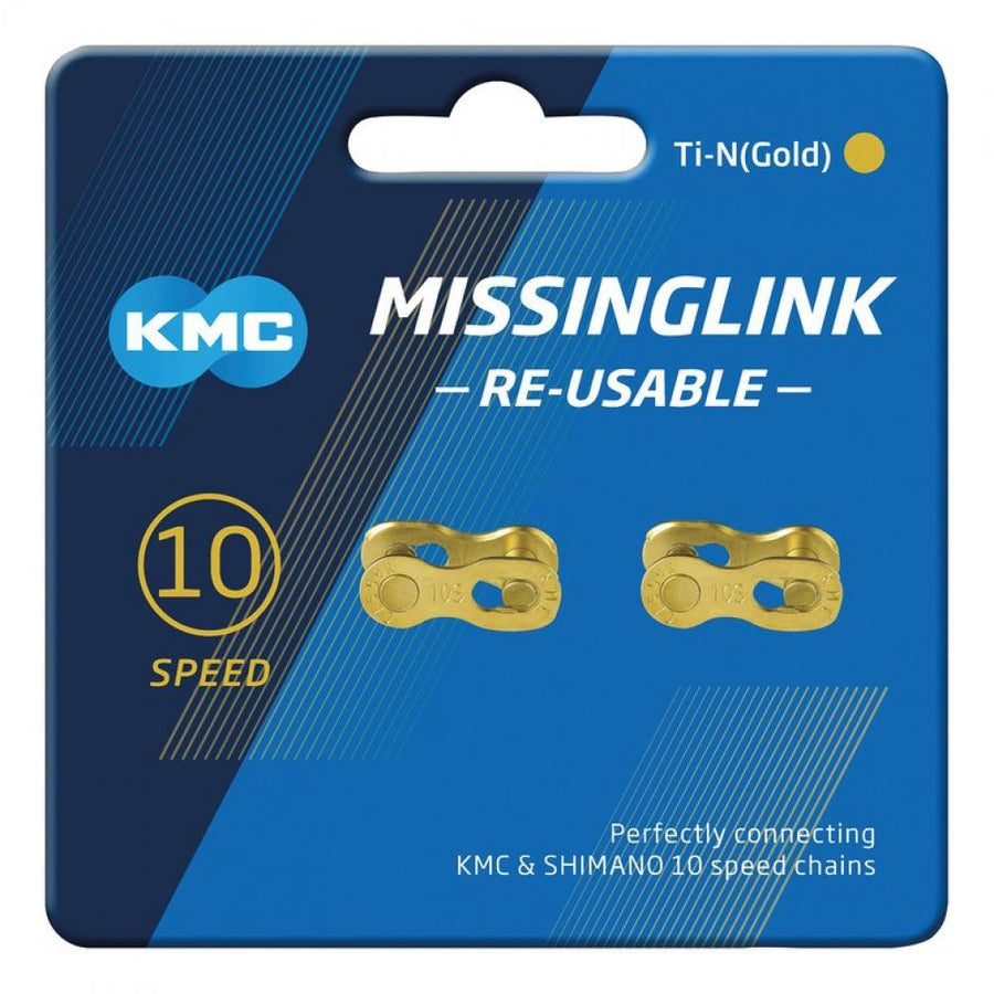 KMC Missinglink 10-fach Gold, 2er Set, wiederverwendbar für KMC & Shimano Ketten.