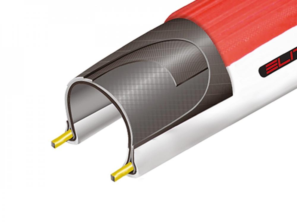 Elite Coperton Rollentrainerreifen 700x25C rot  leiser Betrieb, exzellente Wärmestreuung, optimaler Grip, verlängerte Lebensdauer der Rolle