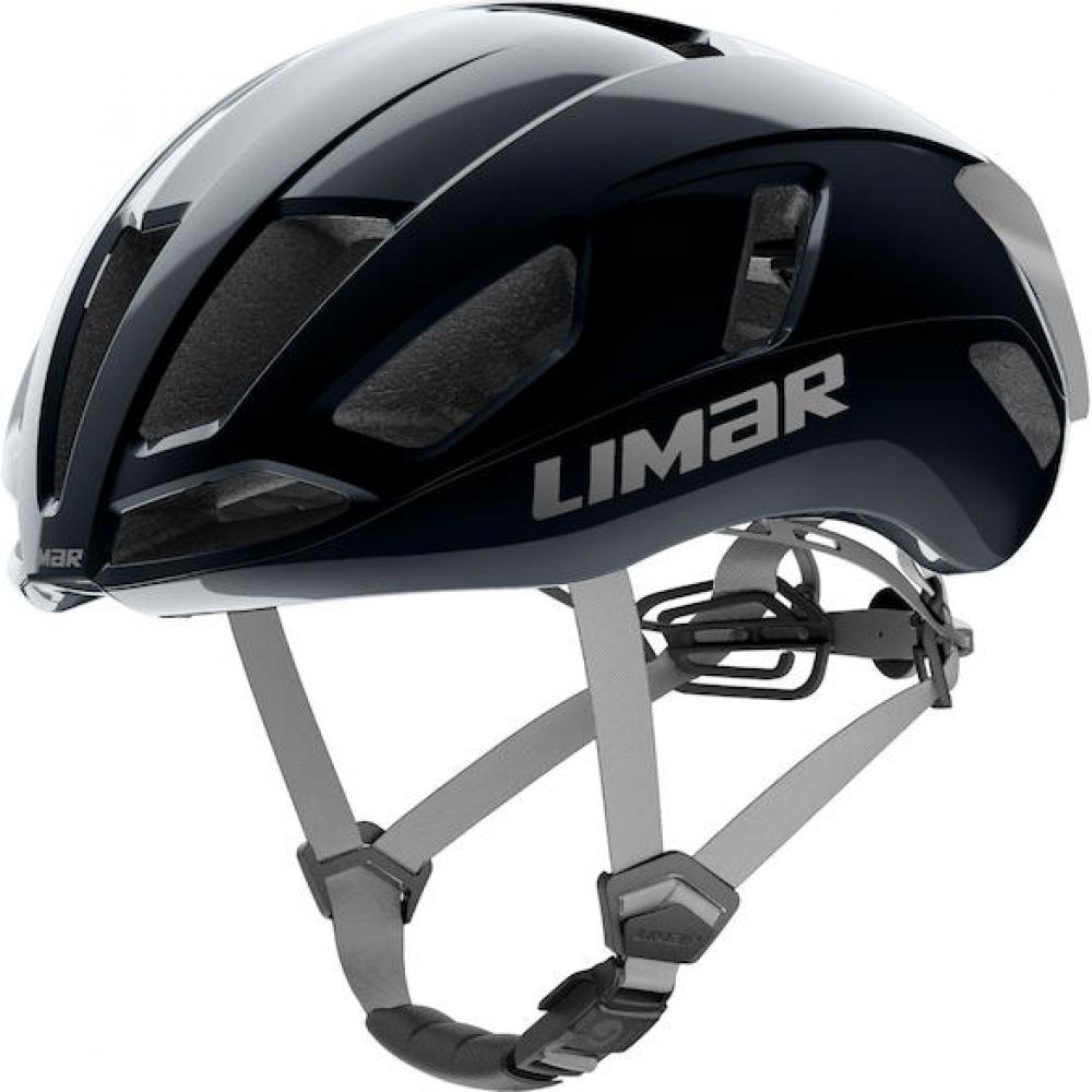 Limar Air Atlas W&B Midnight Black L Schwarz/Silber - aerodynamischer High-Performance-Rennradhelm