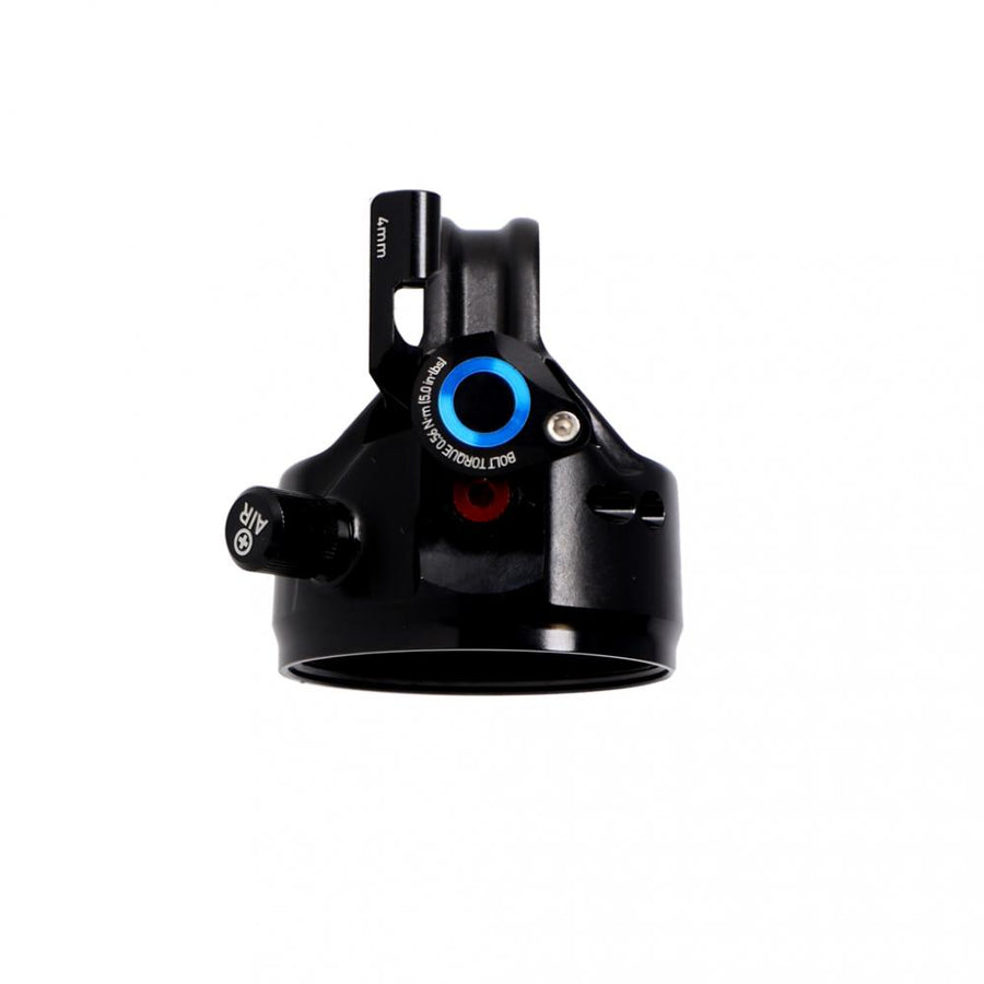 Rockshox Sidluxe Ano 3P Remote Out Dämpfer-Eyelet mit Bedienelementen, schwarz, blauem Ring, 4mm.