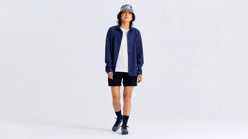 S/F SUN SHIRT LS WMN NVY L