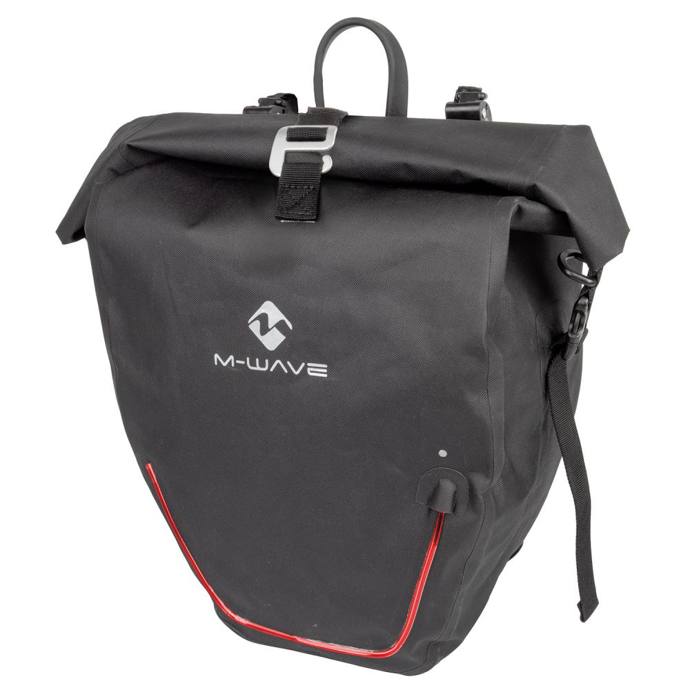 M-WAVE Downtown RideBag Evident Gepäckträgertasche wasserdicht reflektierend schwarz