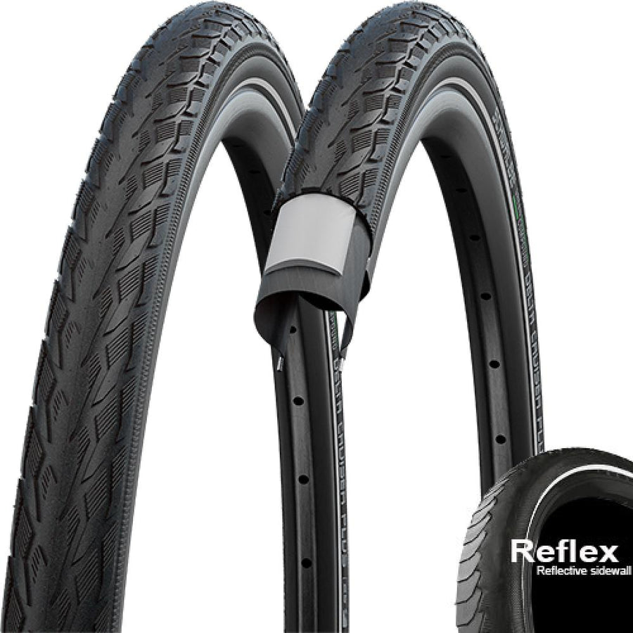 Schwalbe Drahtreifen Reifen Delta Cruiser Plus 28x1.40 37-622 schwarz Reflex E-25 HS431 Draht - Fahrradreifen