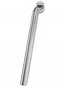 Ergotec Patentsattelstütze 25 mm x 350 mm, Alu-silber, Safety-Level 2 - patentiertes 1-Schrauben-Klemmung, 18 mm Versatz, korrosionsschutz mit eloxierter Oberfläche