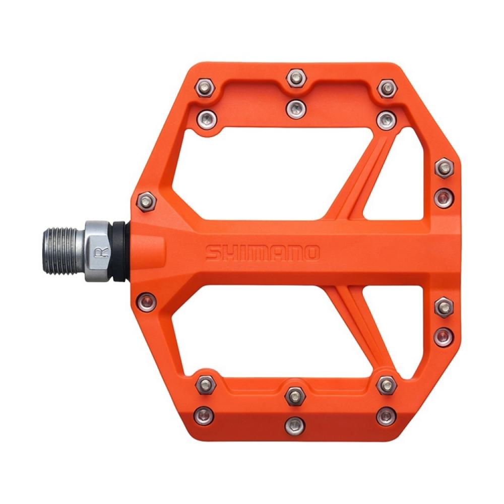 SHIMANO Pedal PD-GR400 Orange Flat Pedal - Flatpedal für Trail-Einsatz, Orange